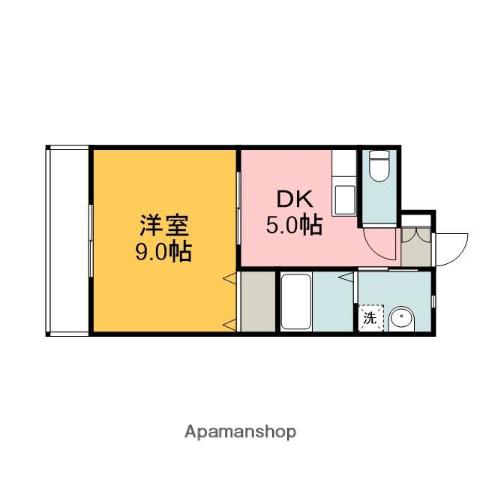 セントラル(1DK/1階)の間取り写真