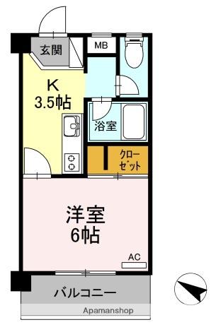 ROSE HOUSE(1K/3階)の間取り写真