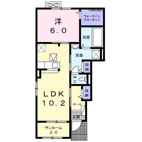 メゾン・ド・クレール Ⅰ(1LDK/1階)の間取り写真