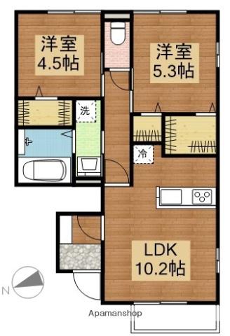 グレイス(2LDK/1階)の間取り写真