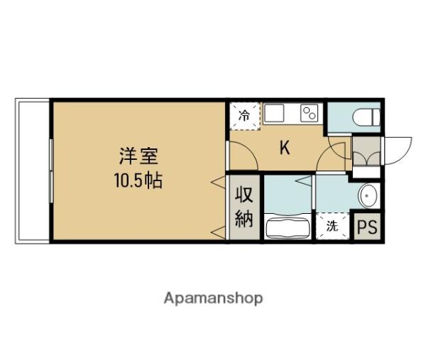 メゾン・ド・ソレイユ(1K/4階)の間取り写真