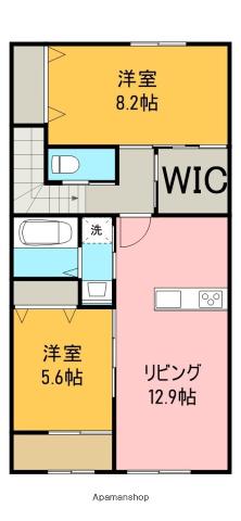 マロンガーデン(2LDK/2階)の間取り写真