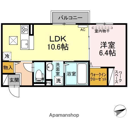 サンセール(1LDK/1階)の間取り写真
