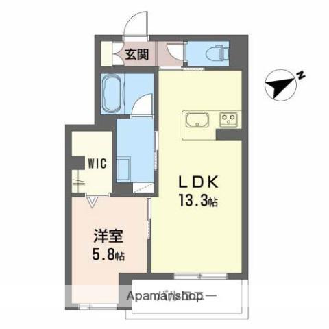 GRAND GREIGE(1LDK/2階)の間取り写真