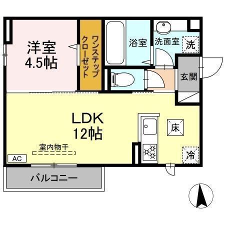 フォルトゥーナ(1LDK/1階)の間取り写真