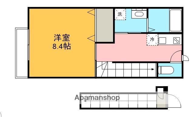 KALMIAⅡ(1K/2階)の間取り写真