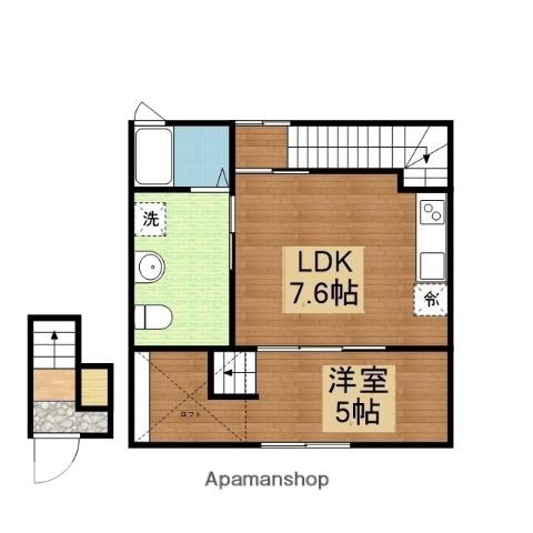 S.A.BOX寺家B棟(1DK/3階)の間取り写真