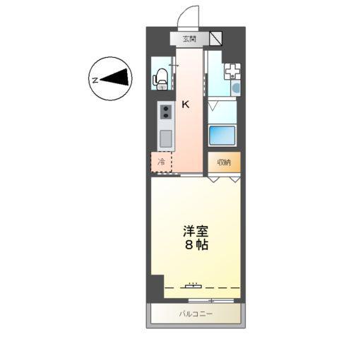 中央地所西条駅前ビル(1K/6階)の間取り写真