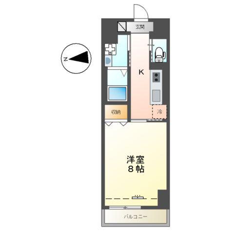 中央地所西条駅前ビル(1K/7階)の間取り写真