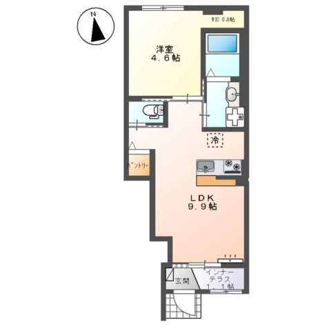 WBEC(1LDK/1階)の間取り写真