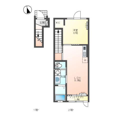 パーチェ(1LDK/2階)の間取り写真