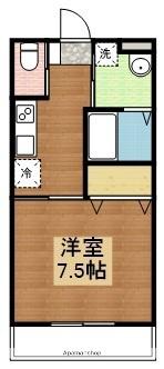 ピーエス黒瀬(1K/2階)の間取り写真