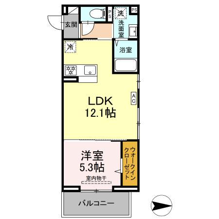 グレイスガーデンA(1LDK/2階)の間取り写真