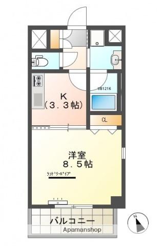 アイ・レジデンシーズ西条(1K/4階)の間取り写真