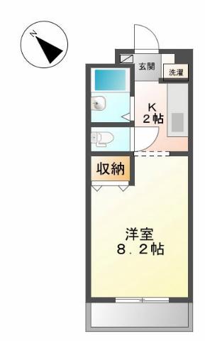 サンパティオ幸本Ⅰ(1K/1階)の間取り写真