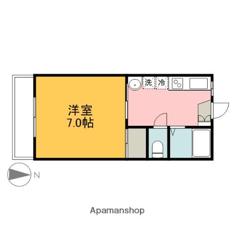 アルソーレ東広島(1K/1階)の間取り写真