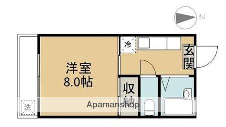 サンシャインハウス本城(1K/1階)の間取り写真