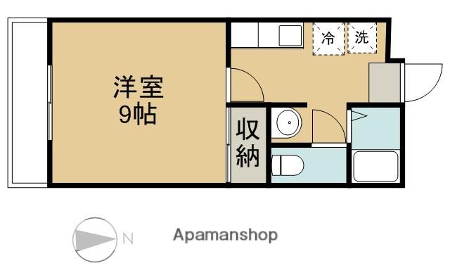 ラポールⅡ(1K/2階)の間取り写真