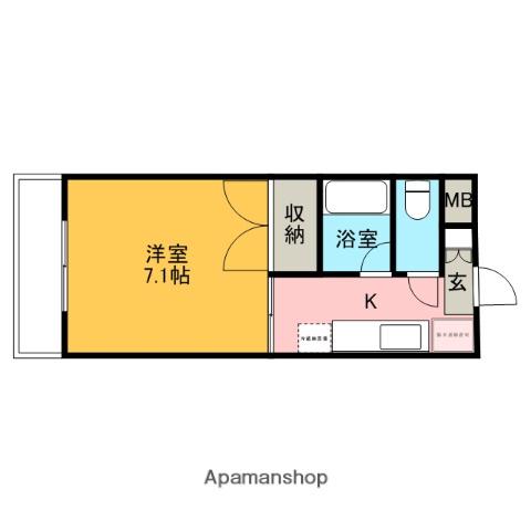 古市パークマンション(1K/1階)の間取り写真