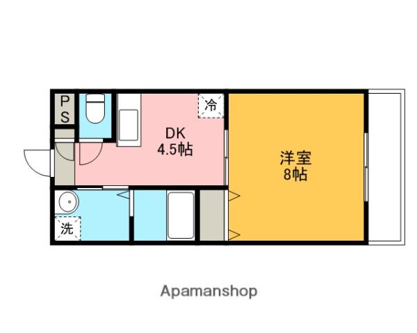 アンビシャス(1DK/3階)の間取り写真