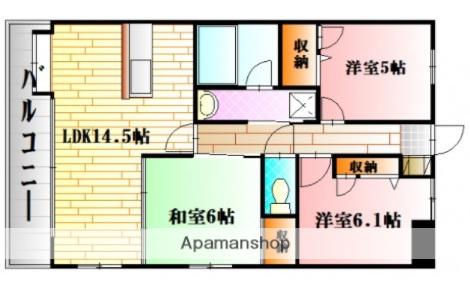 フレシールA(3LDK/3階)の間取り写真