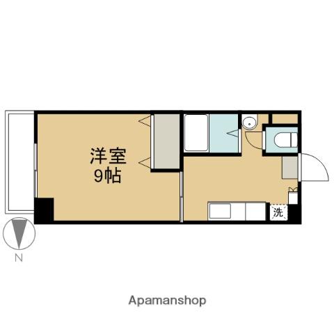 シャル中央(1K/3階)の間取り写真