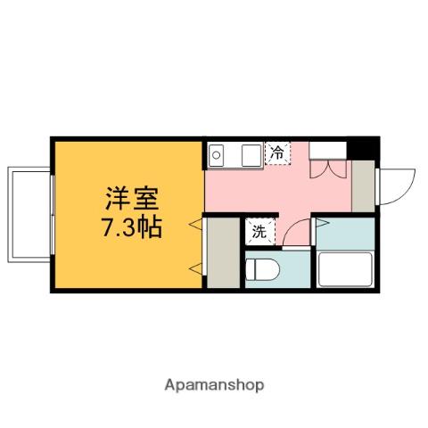 フォブール木原A棟(1K/2階)の間取り写真