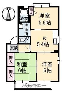 メゾンプラネA(3K/2階)の間取り写真