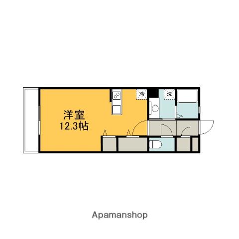 オークランドヒルズ広大前(ワンルーム/2階)の間取り写真