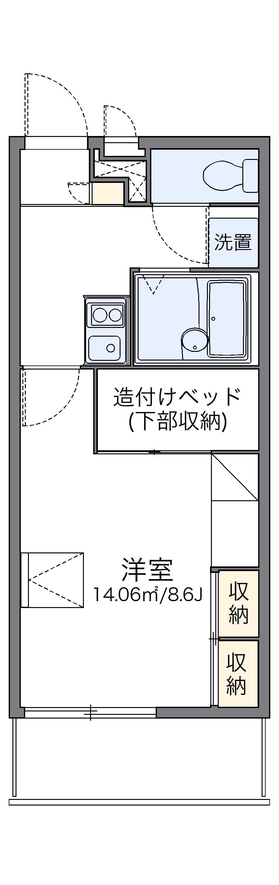 レオパレスKAMONⅣ(1K/2階)の間取り写真