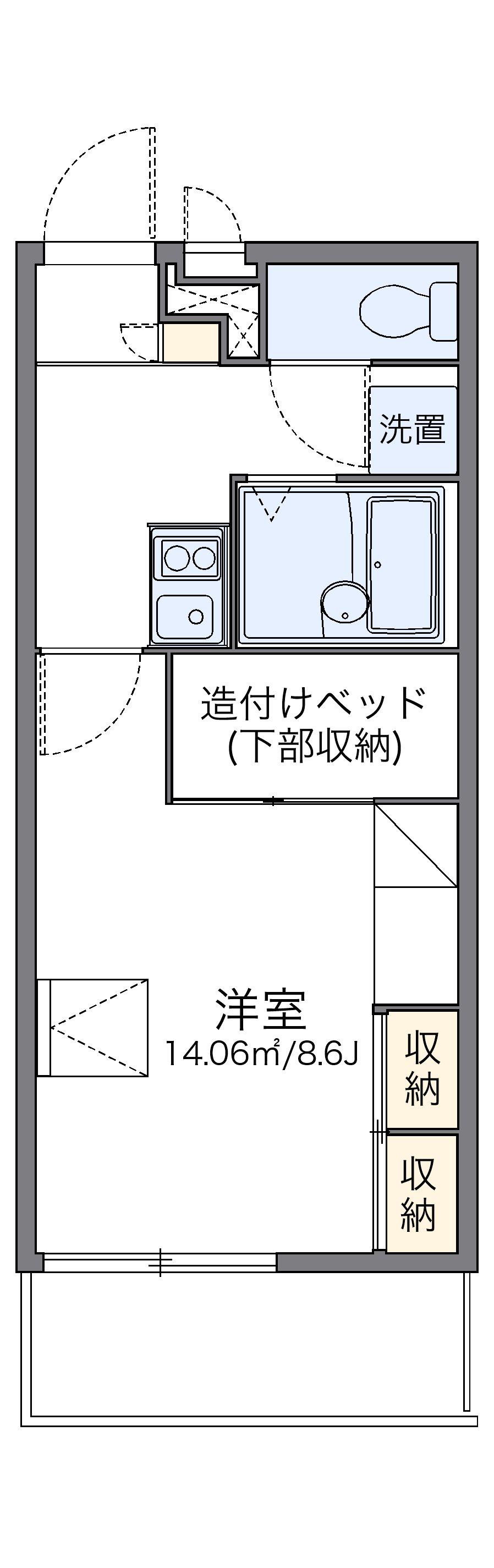レオパレスKAMONⅣ(1K/1階)の間取り写真
