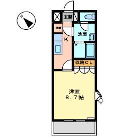 KOKOMO(1K/2階)の間取り写真