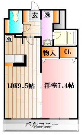 ヴューテラス弐番館(1LDK/2階)の間取り写真