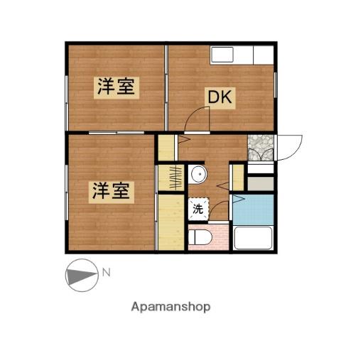 AXISⅠ(2DK/1階)の間取り写真