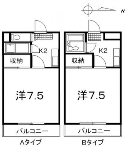 丸ビル(1K/2階)の間取り写真