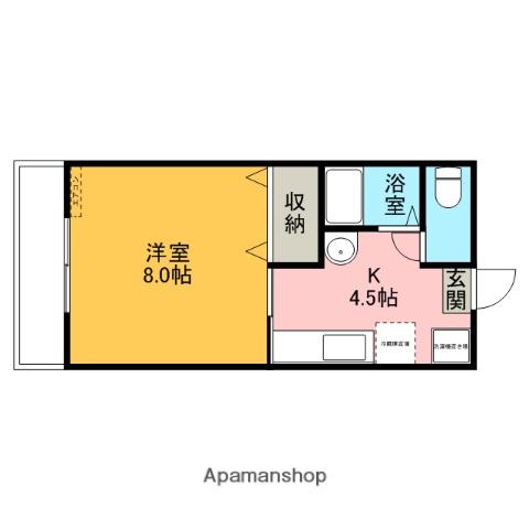 キャンパス(1K/2階)の間取り写真