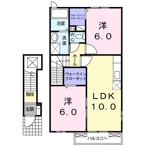 ΑICHISAKOB(2LDK/2階)の間取り写真