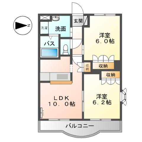 BELLEFAMILLE(2LDK/3階)の間取り写真