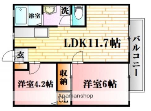 AXISⅤ(2LDK/1階)の間取り写真