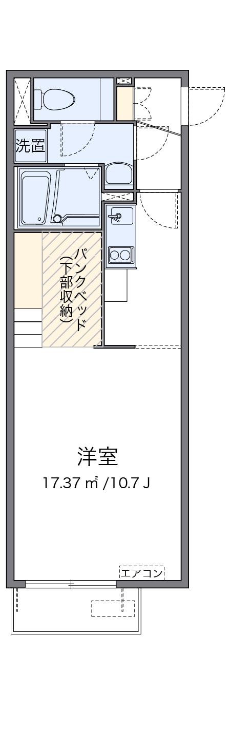 ミランダメルベーユ(ワンルーム/2階)の間取り写真