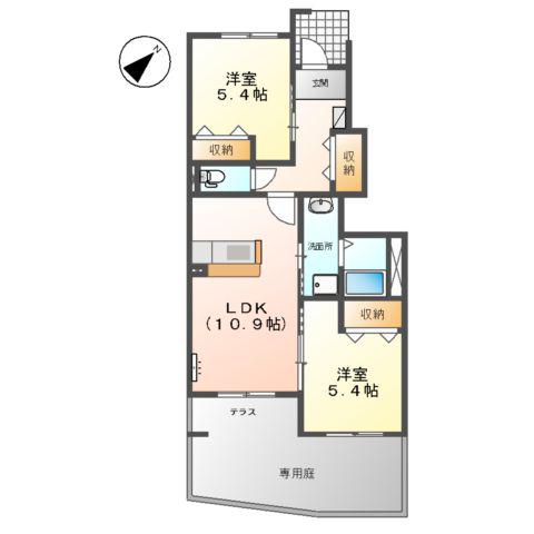 エルドラード(2LDK/1階)の間取り写真
