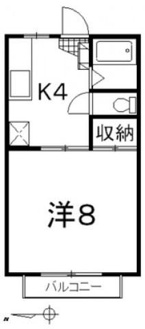フレグランスJUN(1K/1階)の間取り写真
