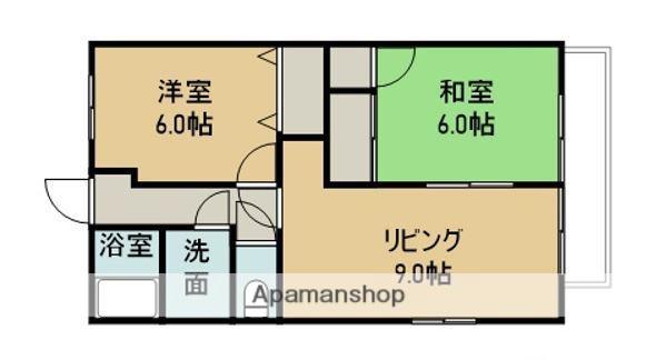 まるたかコーポF(2DK/2階)の間取り写真