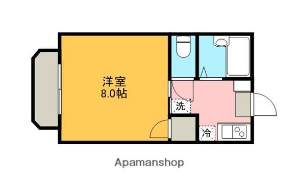 ウェルネス西条F(1K/1階)の間取り写真