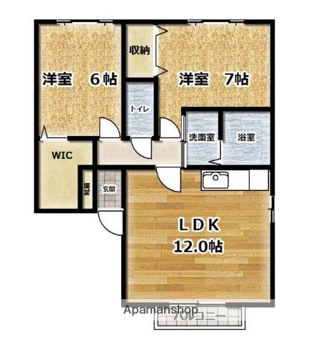 ソレイユ(2LDK/2階)の間取り写真