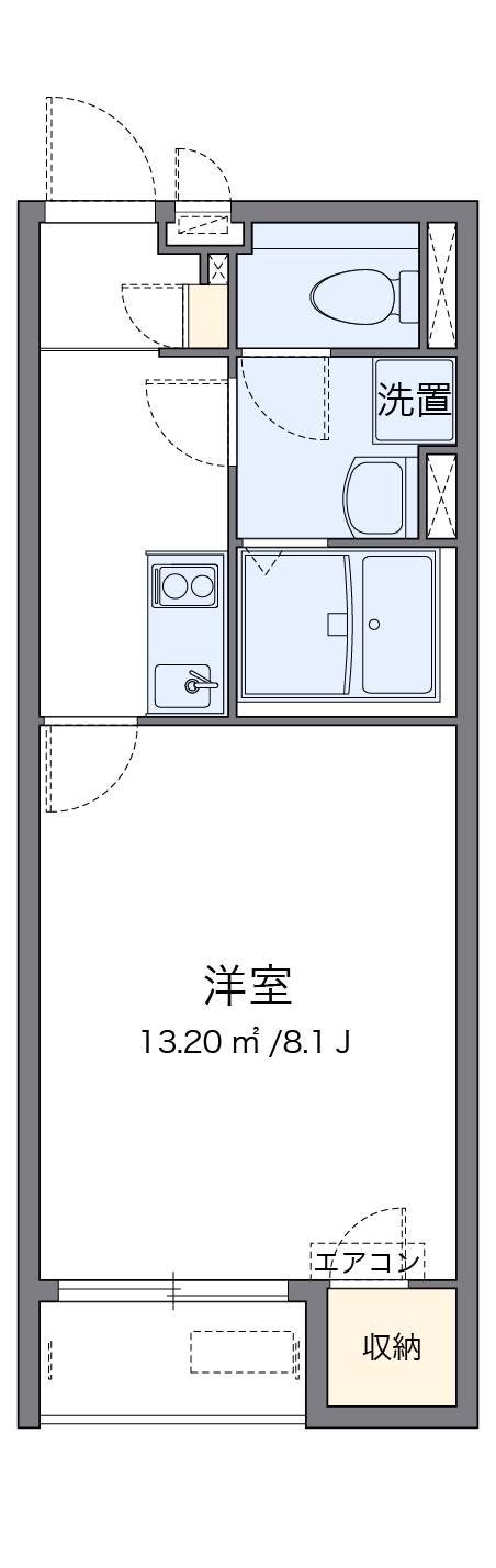 クレイノアビタシオン(1K/2階)の間取り写真