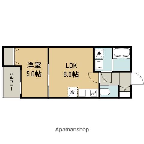 MAY FAIR(1LDK/2階)の間取り写真