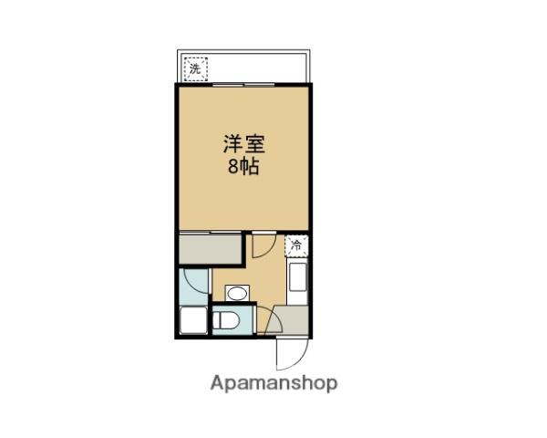 タウンハウスA棟(1K/2階)の間取り写真