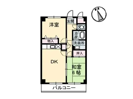 ジュネス阿賀中央(2LDK/2階)の間取り写真
