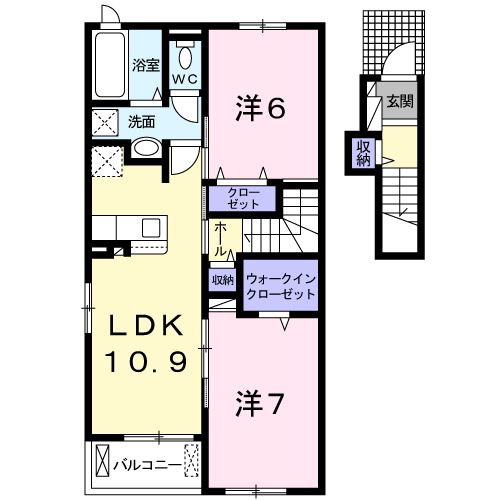 レアリゼ A(2LDK/2階)の間取り写真
